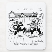 Captain Ahab chases a Protester Mouse Pad