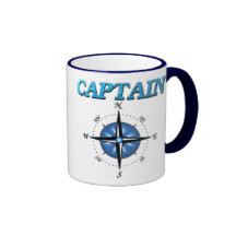 Captain And Compass Rose Coffee Mugs