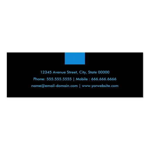 Captain - Aqua Blue Compact Business Card Template (back side)