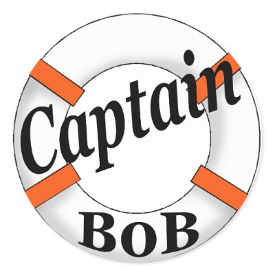 captain bob round stickers