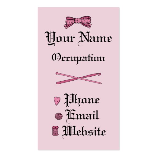 Captain Crafty Skull & Craft Supplies (Pink Back) Business Card Templates (back side)
