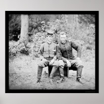 Captain Custer with a Confederate Prisoner 1862 Posters