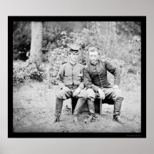 Captain Custer with a Confederate Prisoner 1862 Posters
