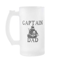 Captain Dad Frosted Glass Mug