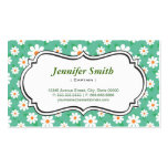 Captain - Elegant Green Daisy Business Card