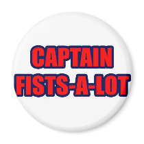 Captain Fists-A-Lot magnets by Funny_MoFo_Shirts Captain Fists-A-Lot magnets