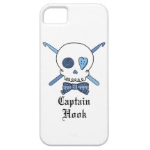 Captain Hook Skull & Crochet Hooks (Blue) iPhone 5 Cases