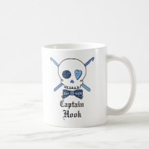 Captain Hook Skull & Crochet Hooks (Blue) Coffee Mug
