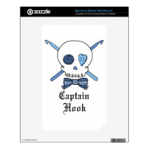 Captain Hook Skull & Crochet Hooks (Blue) Skin For The NOOK Color
