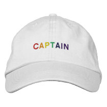 Captain in Rainbow Colors embroidered hats by superrox Captain in Rainbow Colors embroidered hats