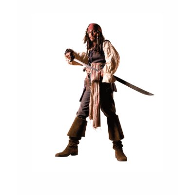 Captain jack sparrow standing drawing sword t-shirts