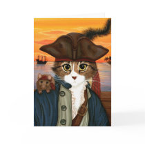 Captain Leo, Pirate Cat & Rat Fantasy Art Card
