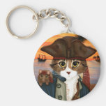 Captain Leo, Pirate Cat & Rat Fantasy Art Keychain keychains