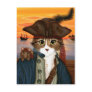 Captain Leo, Pirate Cat & Rat Fantasy Art Postcard