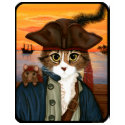 Captain Leo, Pirate Cat & Rat Fantasy Art T-Shirt