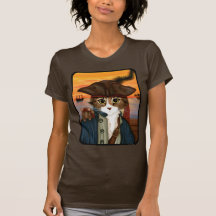 Captain Leo, Pirate Cat & Rat Fantasy Art T-Shirt