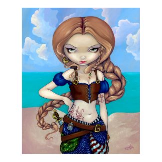 Captain Molly Morgan Art Print - Pirate Girl print