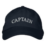 Captain navy Blue Embroidered Hat