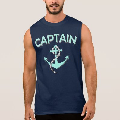 Captain of the boat with anchor sleeveless shirts