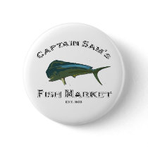 Captain Sam's Fish Market Button by littlegrasshack Captain Sam's Fish Market Button