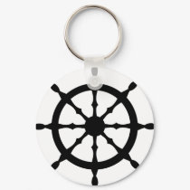 captain ship steering wheel keychains