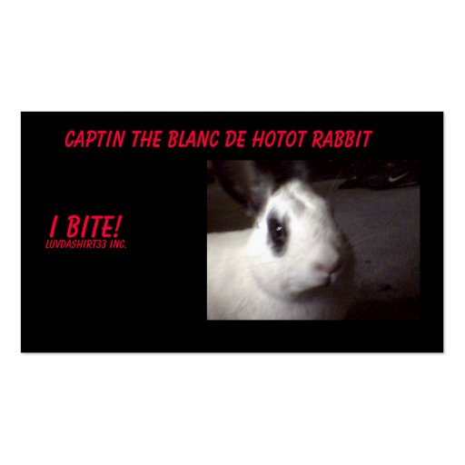 captin001, Captin The Blanc De Hotot Rabbit, I ... Business Card Templates