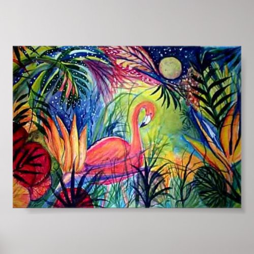 Captiva Flamingo Midnight print