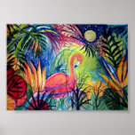 Captiva Flamingo Midnight Print