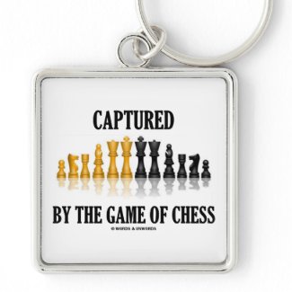 Captured By The Game Of Chess (Reflective Chess) keychain
