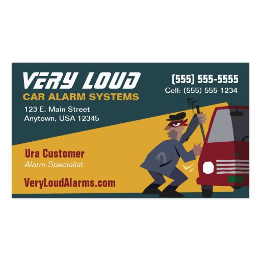 Car Alarm Systems Business Card (front side)