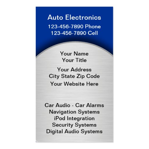 Car Audio Business Cards (front side)