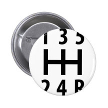 car auto gear shift 5 pinback button