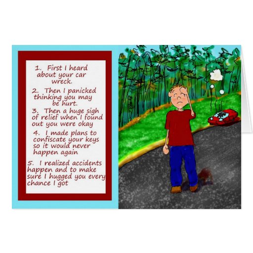 Car Auto Wreck Accident Paper Greeting Card | Zazzle