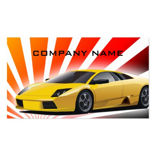 Car Business Card Red Orange Yellow