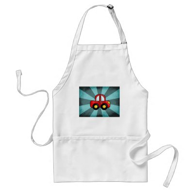 Car cartoon apron by dinatemraz