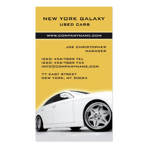 Car Dealer / Insurance Business Card (front side)