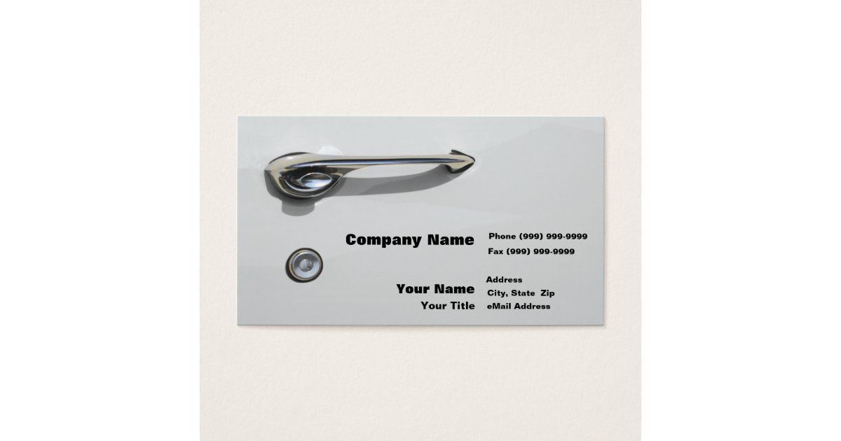 Car Door Handle Business Card Zazzle