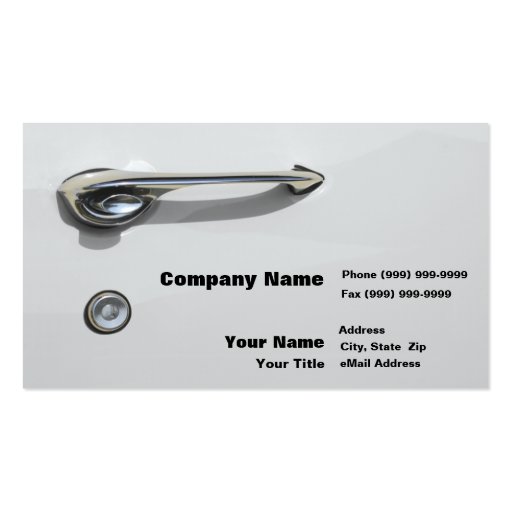 Car Door Handle Business Card Templates (front side)