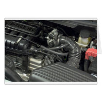 car engine detail greeting card