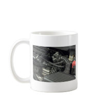 car engine detail coffee mug