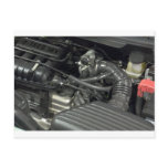 car engine detail post card