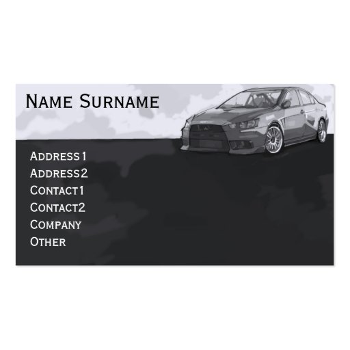 Car EVO Business Card (front side)