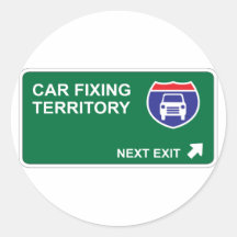 Car Fixing Next Exit Sticker