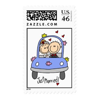 Car Just Married Postage stamp