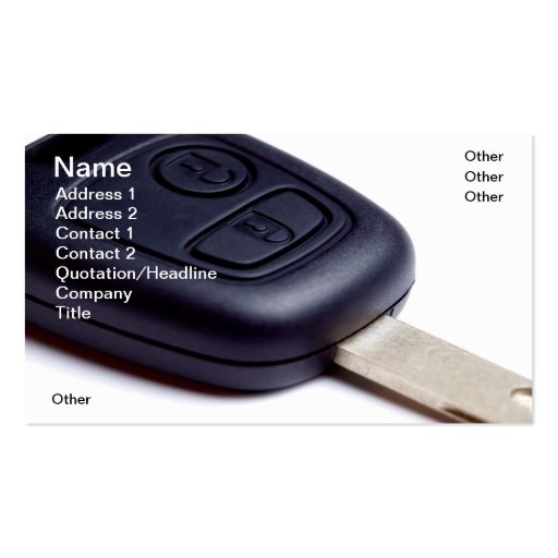 Car key business card template