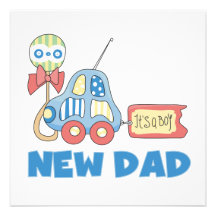 Car New Dad It's a Boy Gifts Personalized Invitations