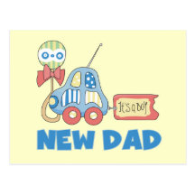 Car New Dad It's a Boy T-shirts and Gifts Postcards