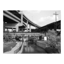 Car overpass train overpass and canal in Richmond posters