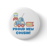 Car Proud New Cousin It's a Boy Button
