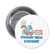 Car Proud New Cousin It's a Boy Button